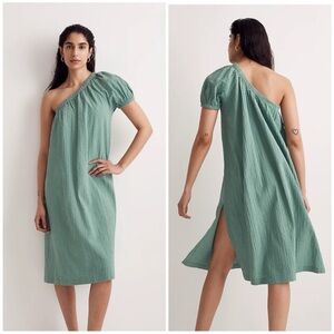 Madewell One-Shoulder Teal Dress